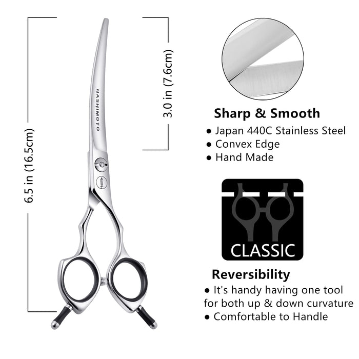 HASHIMOTO Pet scissors slightly bent blades 6.5 inches ‎professional SturdyHH21_2