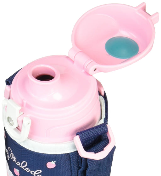 Sanrio My Melody 2 WAY Stainless Steel Bottle Navy ‎176320 with Pouch & Strap_2