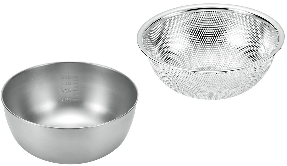 Yokoyama ENJIN NO TAKUMI Stainless Bowl 21cm & Punching Bowl 21cm ETF-600 Silver_1