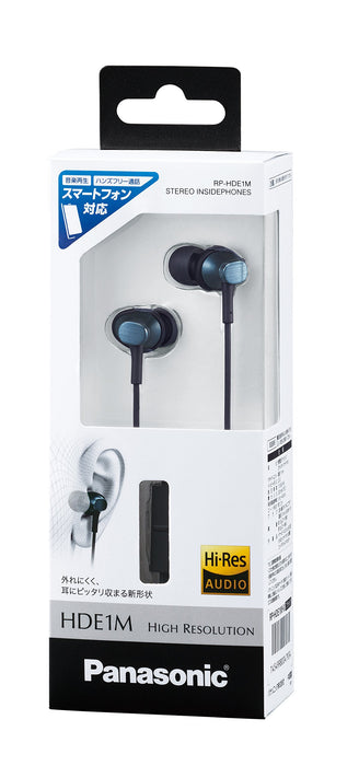 Panasonic Hi-Res Canal Type Earphone RP-HDE1M-K Black w/ Microphone, Controller_4