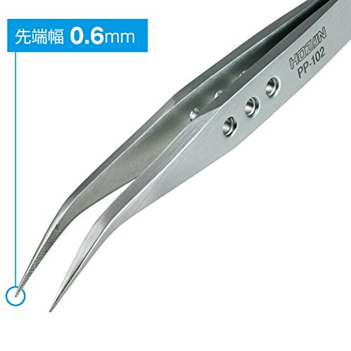 Hozan PP-102 Series Tweezers Thick Finish Stainless Steel Ultra-fine type 0.6mm_2