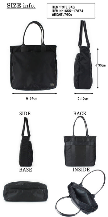 YOSHIDA KABAN PORTER TIME TOTE BAG 655-17874 Black W340xH350xD100mm NEW_3