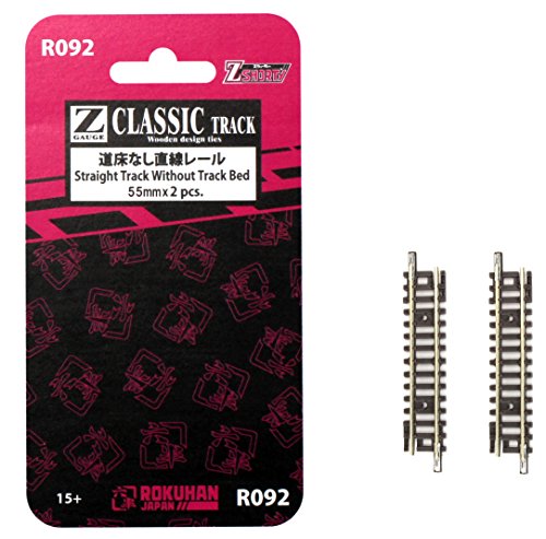 Rokuhan Z gauge Straight rail without trackbed 55mm 2 pieces R092 NEW from Japan_3