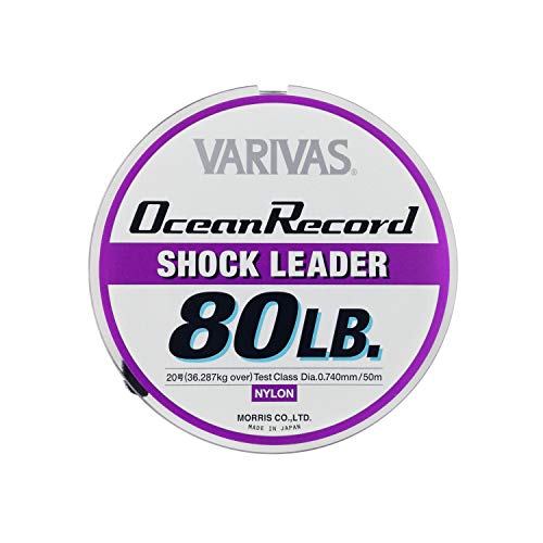 VARIVAS Ocean Record Shock Leader Nylon 50m #20 80lb purple misty purple NEW_2