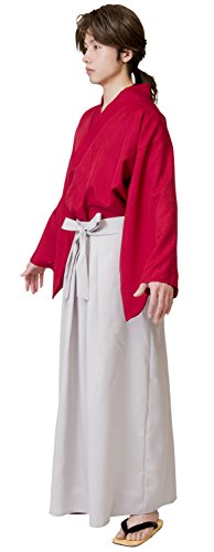 Japanese Men's Kimono Samurai Bushi Rurouni Kenshin costume Jacket Hakama Set_3