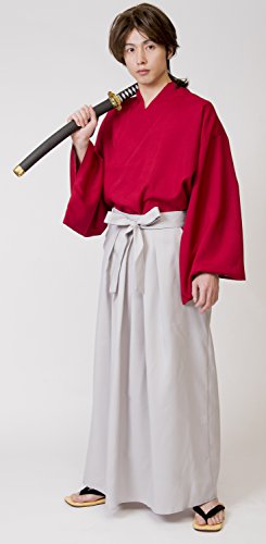 Japanese Men's Kimono Samurai Bushi Rurouni Kenshin costume Jacket Hakama Set_6