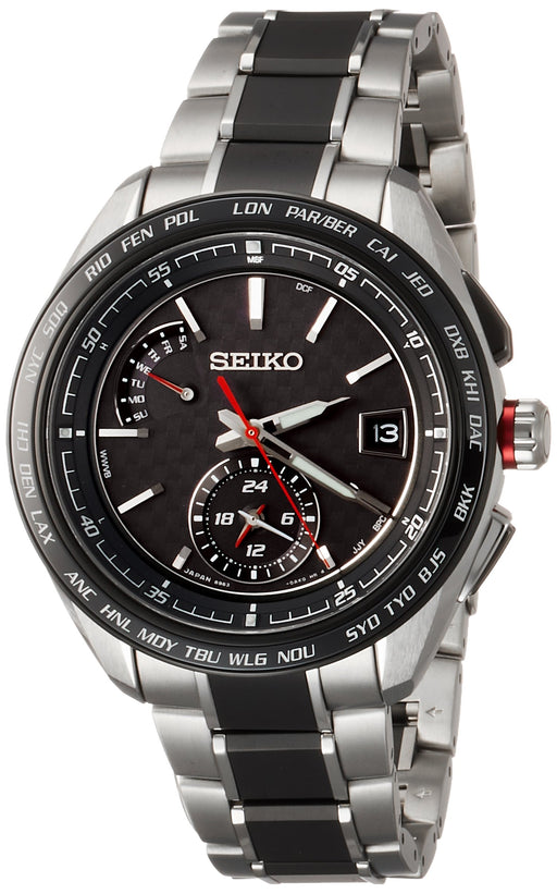 SEIKO BRIGHTZ SAGA259 Black Men's Watch Solar Radio carbon tone black dial NEW_1