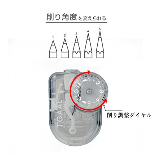 KUTSUWA T'GAAL Angle Adjustable Pencil Sharpener Transparent Clear RS028CL NEW_3