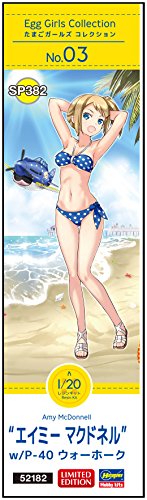 Hasegawa SP382 Egg Girls Collection No.3 Amy Mcdonnell w/P-40 Warhawk 1/20 Scale_10