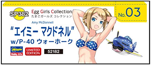 Hasegawa SP382 Egg Girls Collection No.3 Amy Mcdonnell w/P-40 Warhawk 1/20 Scale_8