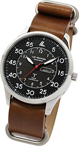 [LAD WEATHER] Mens wrist watches thin solar radio clock Military watch lad046_1