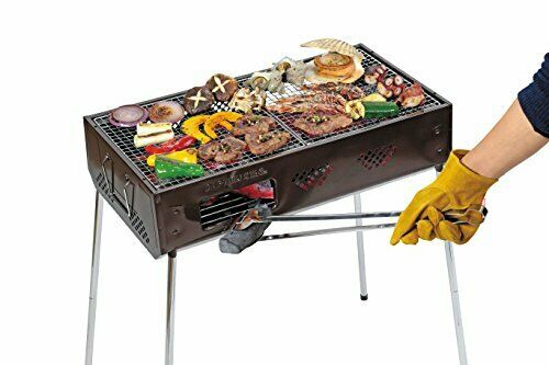 Captain Stag UG-54 Barbecue Grill 600mm Brown Camping Outdoor Gear Japan_4