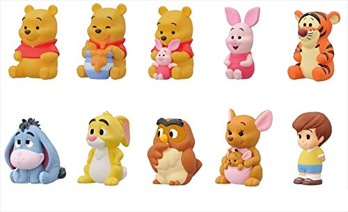 Winnie The Pooh Soft Vinyl Puppet Mascot Set of 10 pieces Box 45-50mm Ensky NEW_1