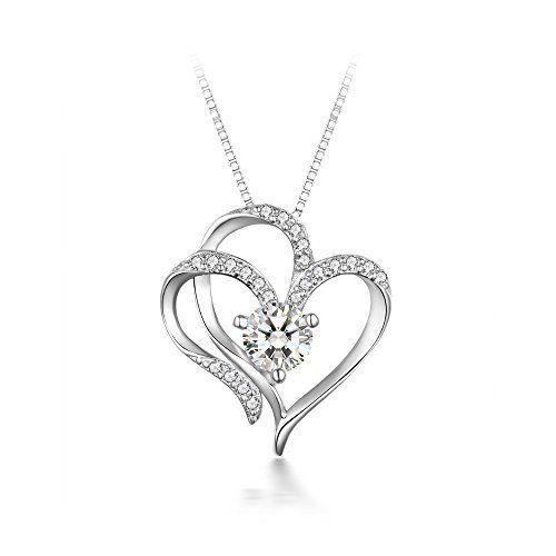 S. Whit Necklace Ladies Chain Silver 925 Eternal Love Open Heart_1