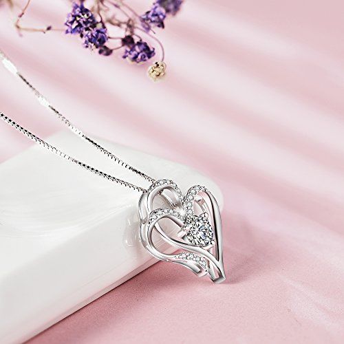 S. Whit Necklace Ladies Chain Silver 925 Eternal Love Open Heart_2