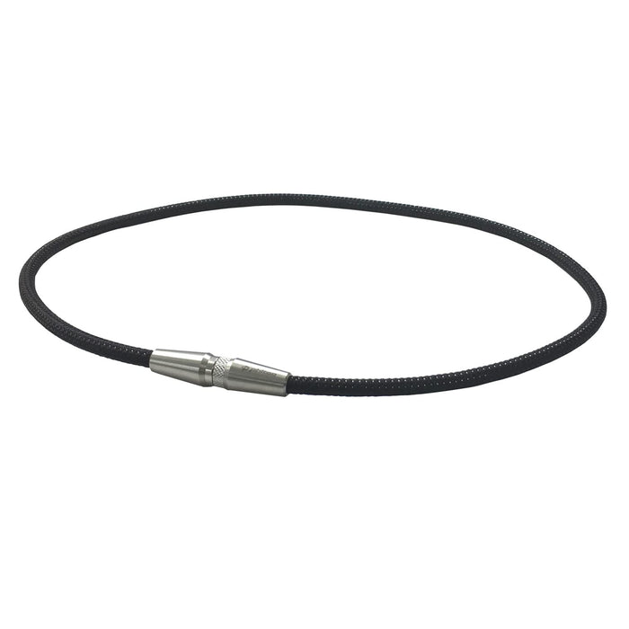 Phiten necklace RAKUWA neck X50 AG knurled black/black 50cm ‎0214TG641153 NEW_1