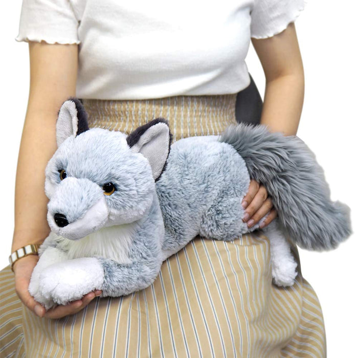 SUN LEMON Hiza Ookami Wolf Plush Doll M Size P-4992 H22xW19xD60cm Polyester NEW_5