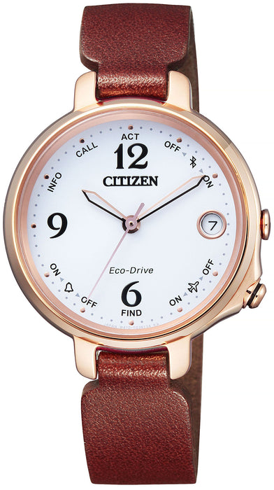 CITIZEN Eco-Drive Bluetooth EE4029-17A Brown Women's Watch Leather Band NEW_1
