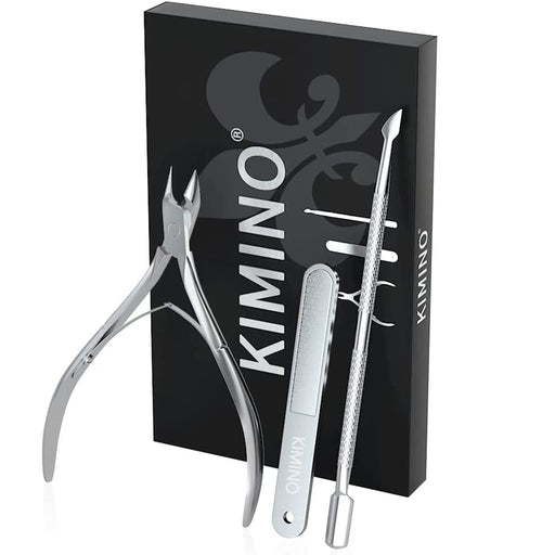 KIMINO Nail Nipper + Cuticle Care Pusher + Nail File Manicure Pedicure Tool SET_1