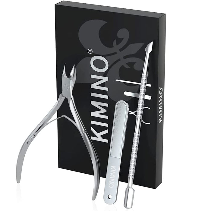 KIMINO Nail Nipper + Cuticle Care Pusher + Nail File Manicure Pedicure Tool SET_1