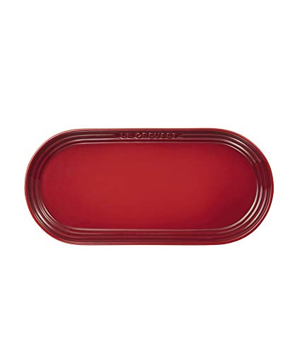 Le Creuset Long Slim dish plate for Variety food Cherry Red Compact stoneware_2