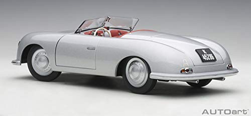 AUTOart 1948 Porsche 356 Number 1 Convertible Revised Edition Silver 1/18 Model_2