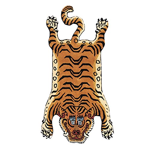 Tibetan Tiger Rug DTTR-01 S size W60xD100xH1.8cm Brown NEW from Japan_1