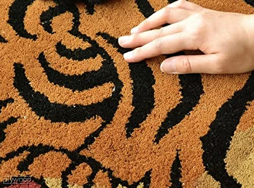 Tibetan Tiger Rug DTTR-01 S size W60xD100xH1.8cm Brown NEW from Japan_2