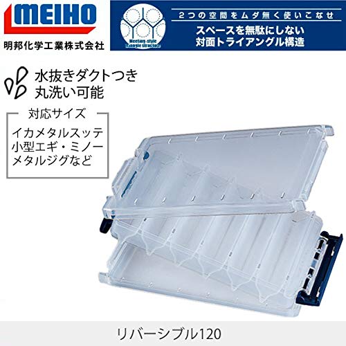 MEIHO Double Layer Bait Tackle Box Plastic Clear Reversible 120 ‎796014472 NEW_2