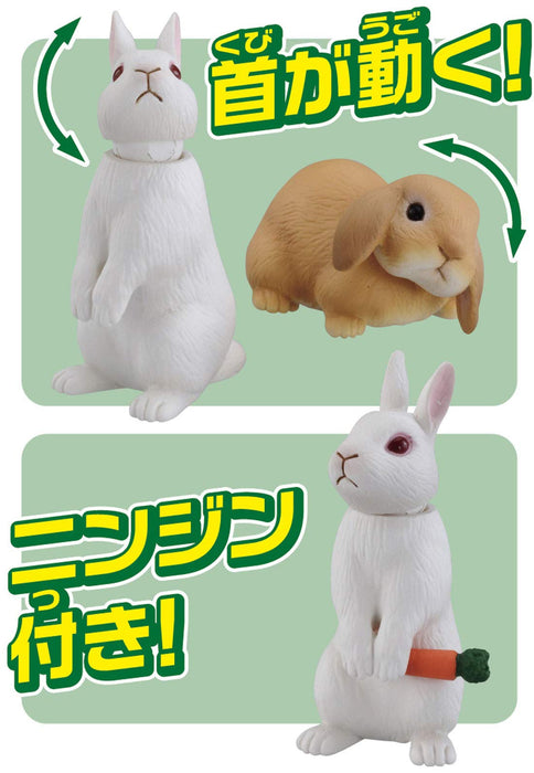 Takara Tomy Ania AS-34 Rabbit (Japanese White & Lop Ear) Animal Dinosaur NEW_3