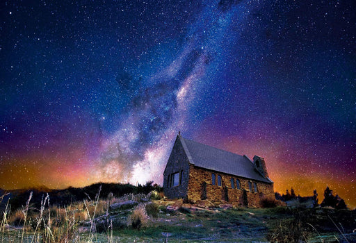 300pc Glow-in-the-Dark Jigsaw Puzzle Starry Sky in Tekapo, New Zealand ‎28-029_1