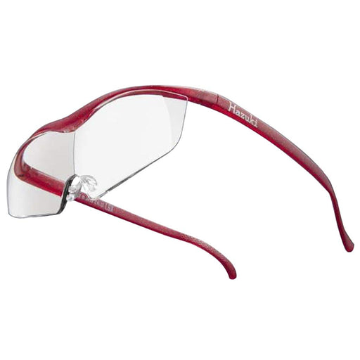 Hazuki Glasses Loupe Large 1.32x Magnifier Clear Lens Ruby Made in Japan w/ case_1