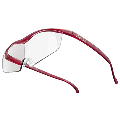 Hazuki Glasses Loupe Large 1.85 times Magnifier Clear Lens Ruby NEW from Japan_1