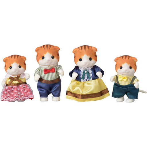 EPOCH Sylvanian Families Maple Cat Family PVC Action Doll Set of 4 FS-30 NEW_1