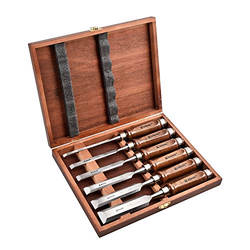 Japanese Style Nomi Chisel EZARC Black walnut Set of 6 Carpenter tool NEW_1