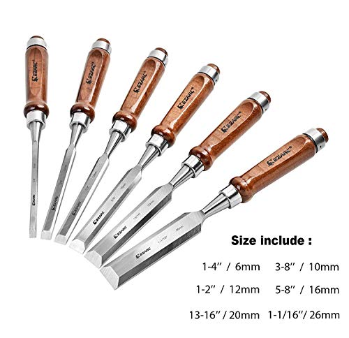 Japanese Style Nomi Chisel EZARC Black walnut Set of 6 Carpenter tool NEW_2