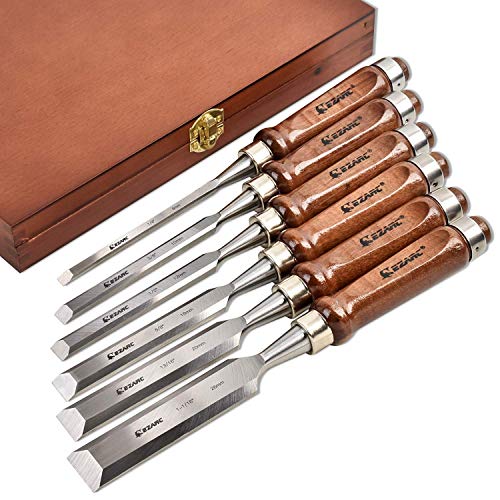 Japanese Style Nomi Chisel EZARC Black walnut Set of 6 Carpenter tool NEW_3