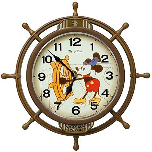 Seiko Wall Clock Old Time Mickey Mouse FW583A Steamboat Willie Disney Plastic_1