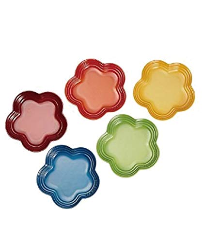 Le Creuset Dish Flower Plate LC (S) Rainbow 5 pieces Heat and coldresistant NEW_1