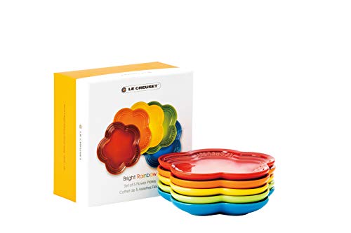 Le Creuset Dish Flower Plate LC (S) Rainbow 5 pieces Heat and coldresistant NEW_3