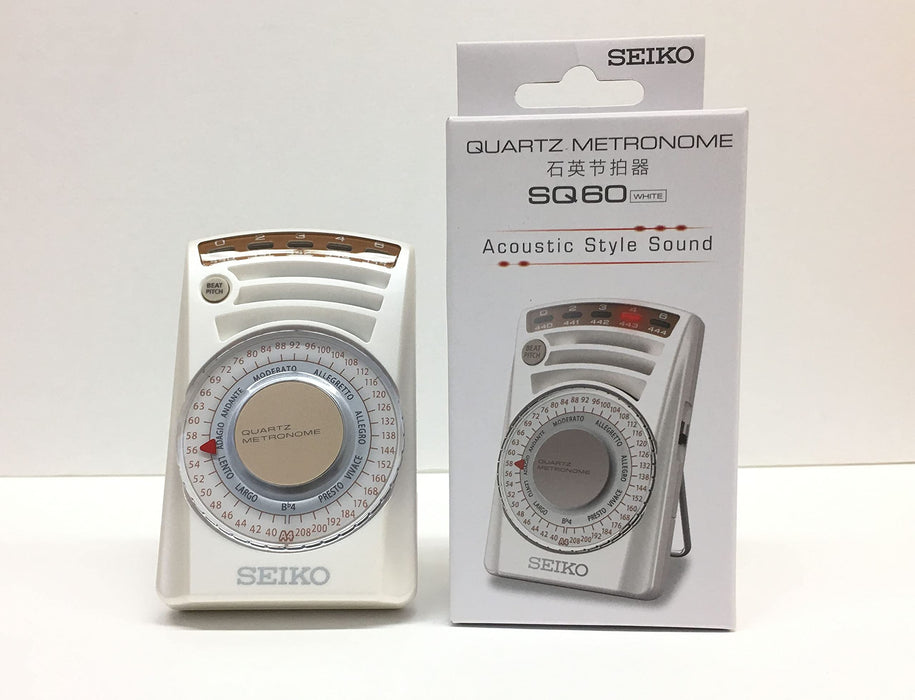 SEIKO Metronome Quartz White SQ60(W) Beat: 0, 2, 3, 4, 6 Tempo: 40 to 208 /min._5