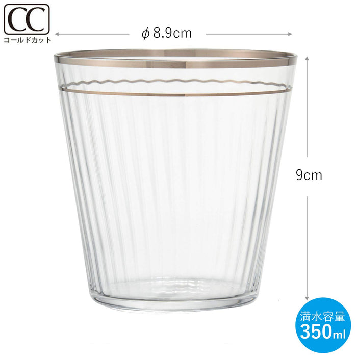 Toyo Sasaki Glass Tumbler Silver & Gold Benedille Pair Eterna G098-T266 set of 2_3