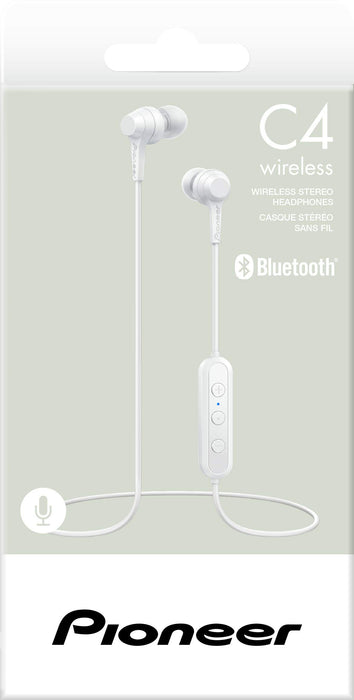 PIONEER C4 wireless Bluetooth Earphone SE-C4BT White Canaltype Notification Apps_4