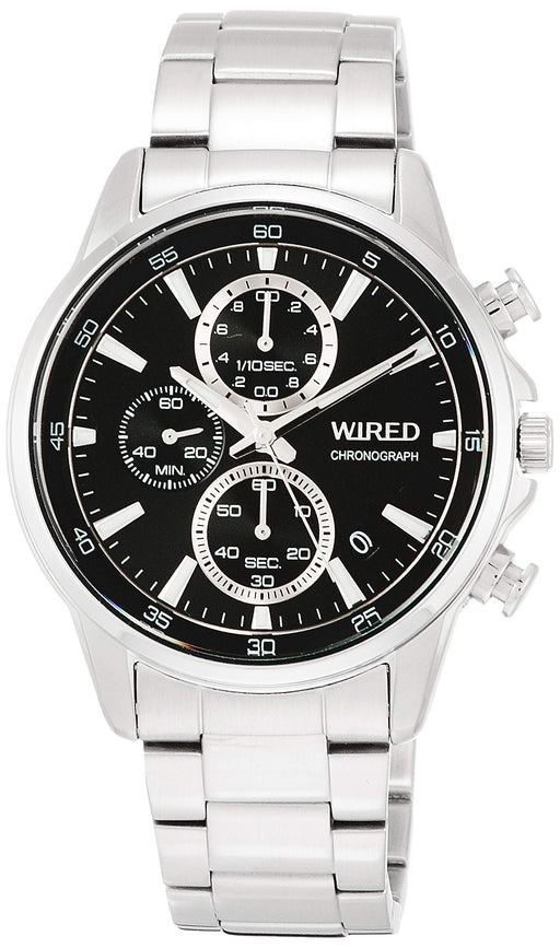 SEIKO WIRED NEW STANDARD AGAT424 Chronograph Men's Watch Black Dial Silver_1