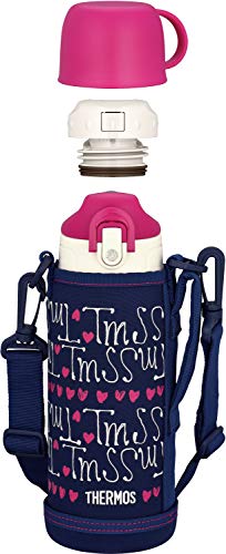 Thermos Water Bottle Vacuum Insulated 2-Way 0.8L/0.83L Navy Heart FHO-801WF NV-H_1