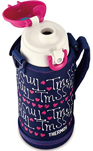Thermos Water Bottle Vacuum Insulated 2-Way 0.8L/0.83L Navy Heart FHO-801WF NV-H_3