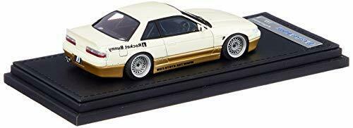 Ignition Model 1/43 Scale Rocket Bunny S13 V1 White / Gold (Diecast Car)_2