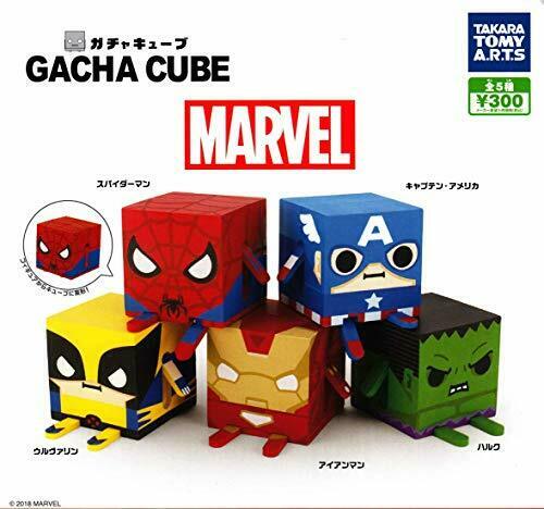 TTA GACHA CUBE: MARVEL Gashapon 5 set mini figure capsule toys Japan NEW_1