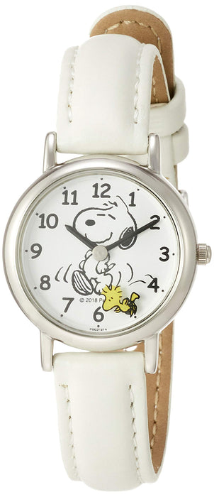 CITIZEN Q&Q PEANUTS Snoopy P003-314 Watch Analog White Women Leather Band NEW_1