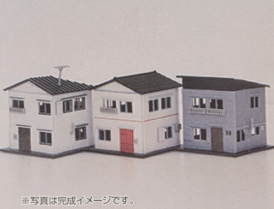 GREENMAX N gauge Painted House Set A Set of 3 Unassembled Kit 2587 Model Railway_2